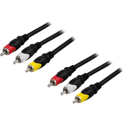 Deltaco Audio/Video cable, 3xRCA Male - 3xRCA Male, 2m